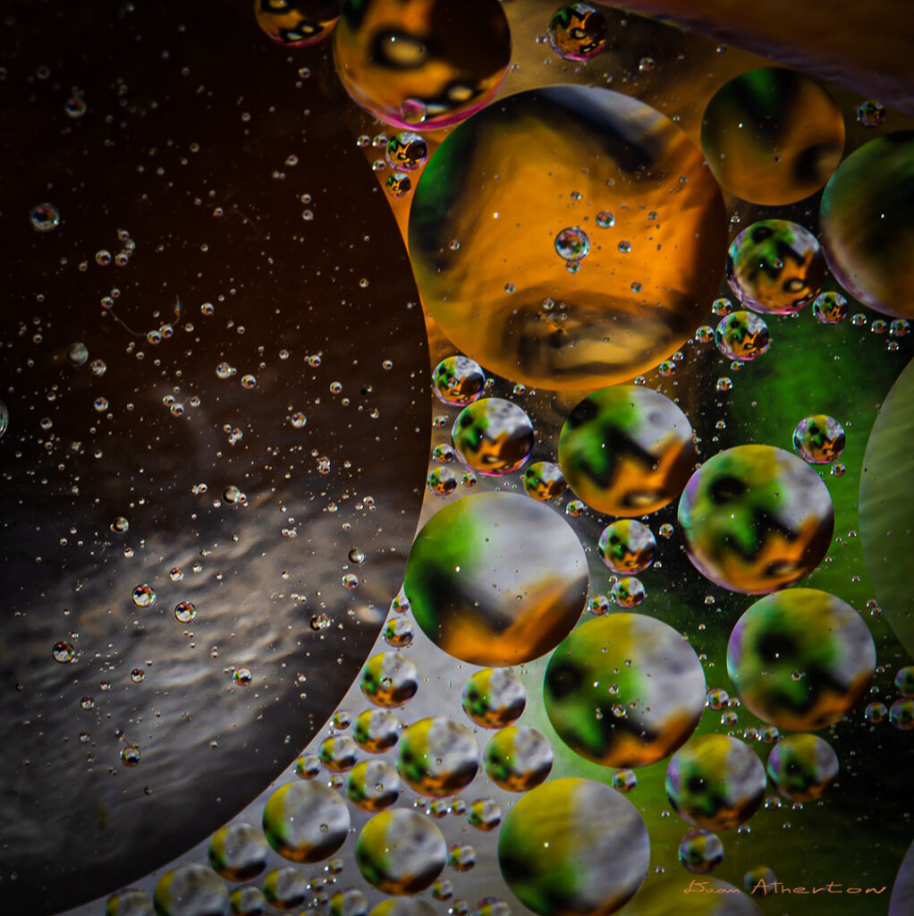 Macro photography water bubbles