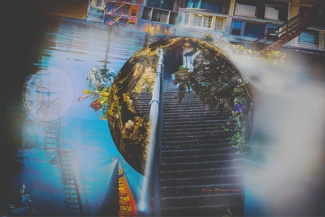 Photoshop Art college with idea of following the stairs of your dreams