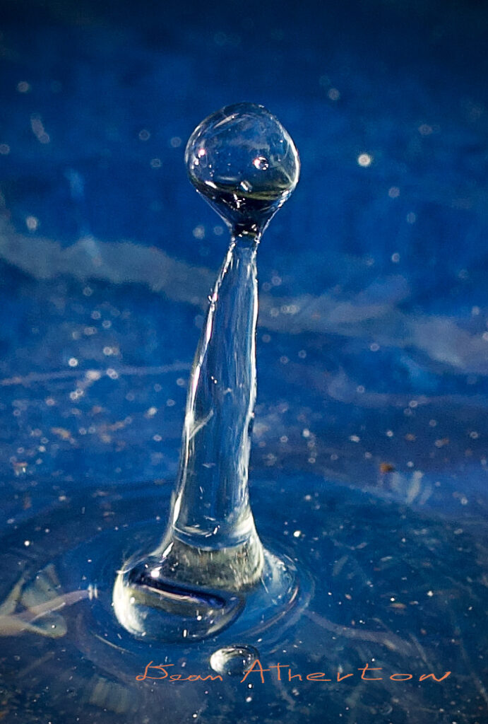 fast camera shutter speed captures water drop